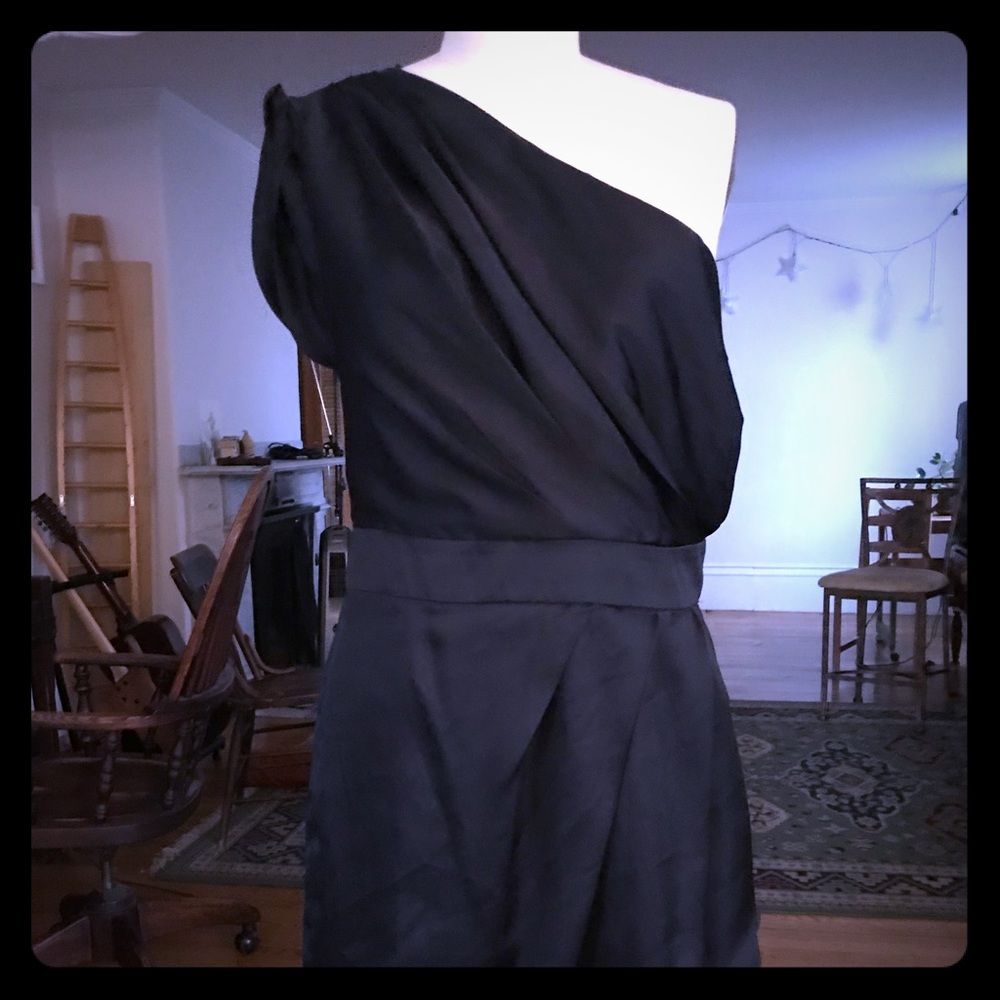 BCBGeneration pleated one shoulder party dress